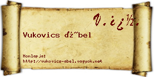 Vukovics Ábel névjegykártya