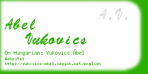 abel vukovics business card