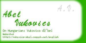 abel vukovics business card